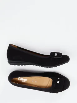 Gabor Comfort – Ballerinas aus Veloursleder Schwarz