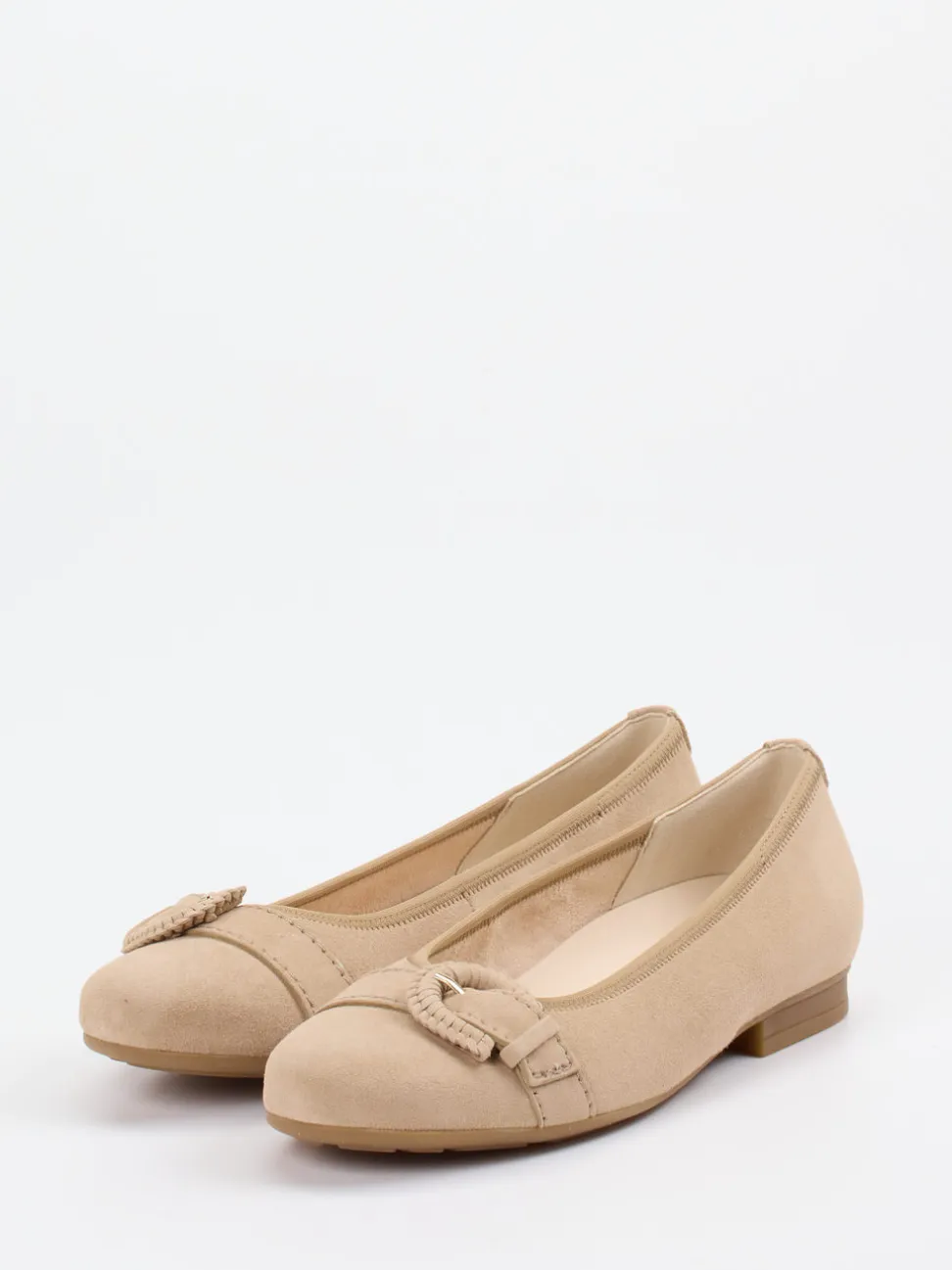 Gabor Comfort – Ballerinas aus Veloursleder beige