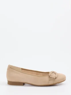 Gabor Comfort – Ballerinas aus Veloursleder beige