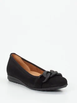 Gabor Comfort – Ballerinas aus Veloursleder schwarz