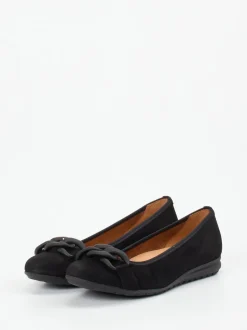 Gabor Comfort – Ballerinas aus Veloursleder schwarz