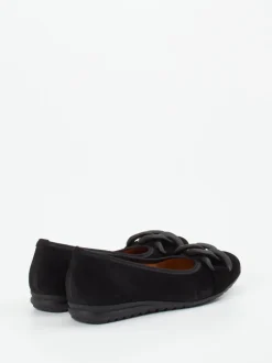 Gabor Comfort – Ballerinas aus Veloursleder schwarz