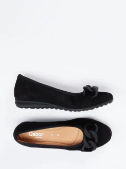 Gabor Comfort – Ballerinas aus Veloursleder schwarz