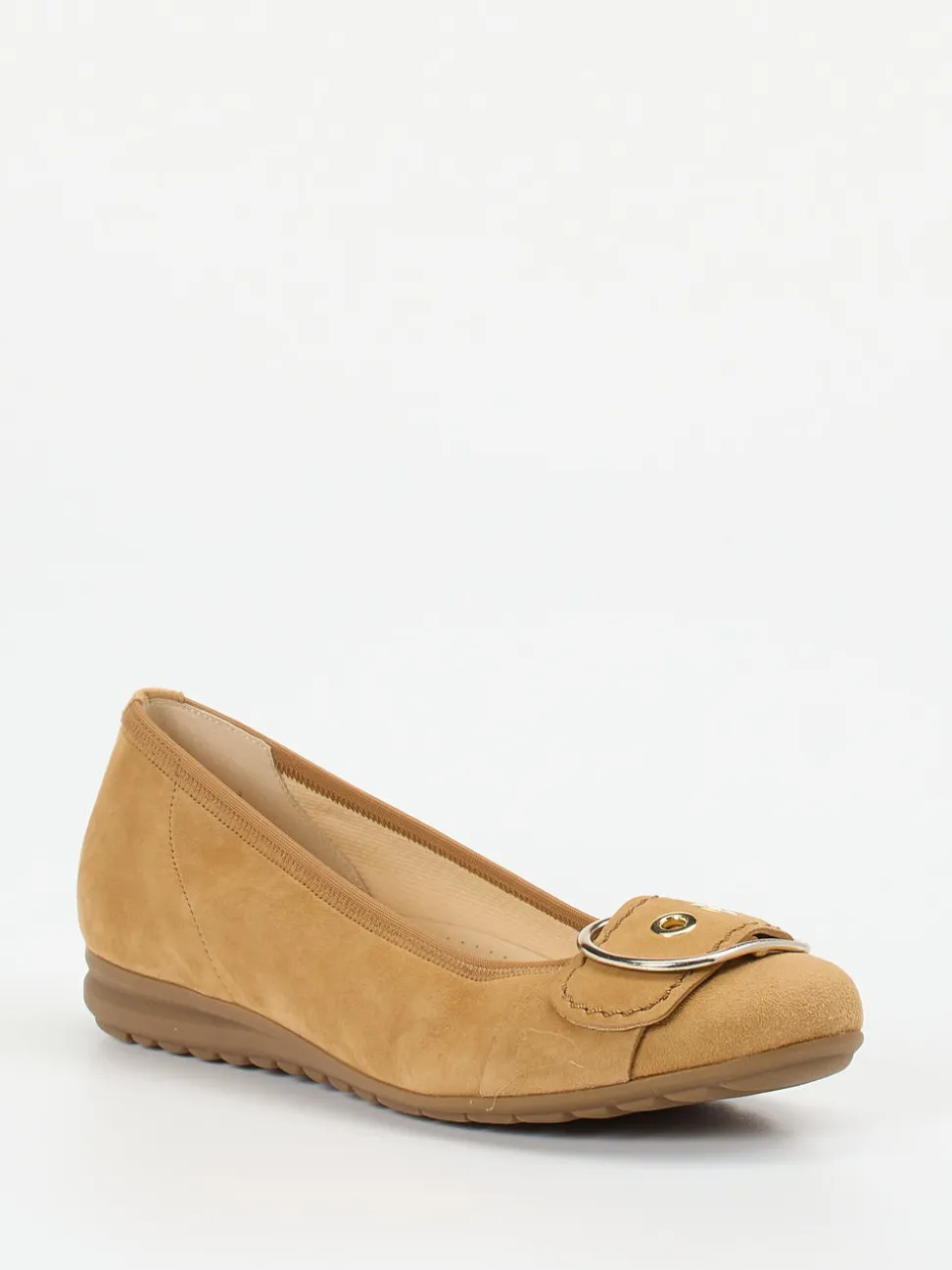 Gabor Comfort – Ballerinas aus Veloursleder hellbraun