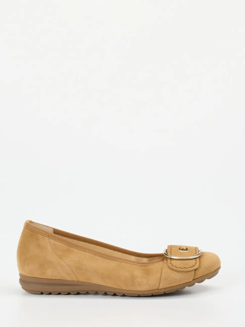 Gabor Comfort – Ballerinas aus Veloursleder hellbraun