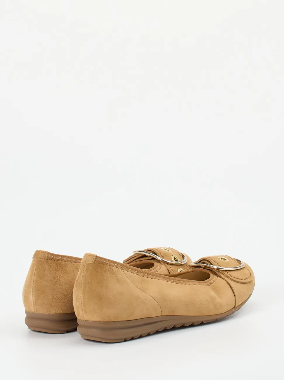 Gabor Comfort – Ballerinas aus Veloursleder hellbraun