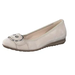 Gabor Comfort – Ballerinas aus Veloursleder beige