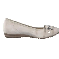 Gabor Comfort – Ballerinas aus Veloursleder beige