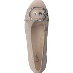 Gabor Comfort – Ballerinas aus Veloursleder beige