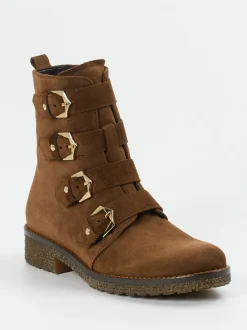 Gabor Comfort – Biker Boots aus Veloursleder braun