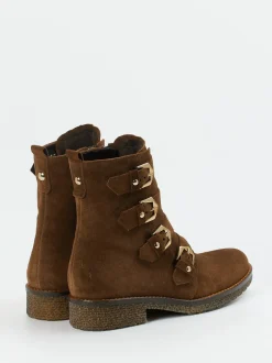 Gabor Comfort – Biker Boots aus Veloursleder braun