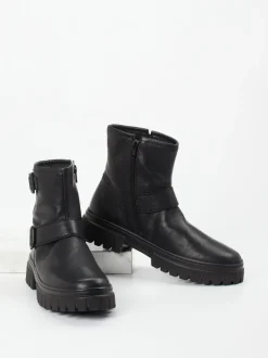 Gabor Comfort – Biker-Stiefelette aus Kalbleder schwarz
