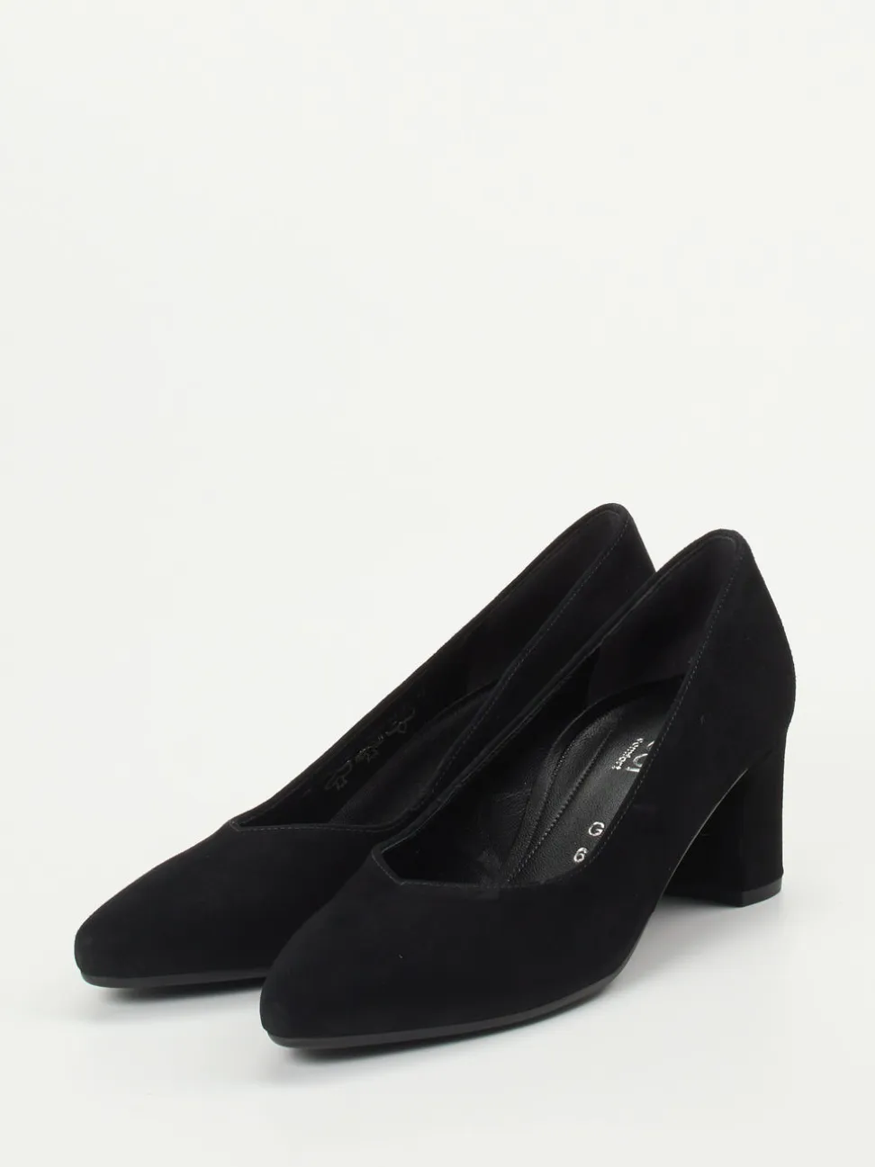 Gabor Comfort – Blockabsatz-Pumps aus Veloursleder schwarz
