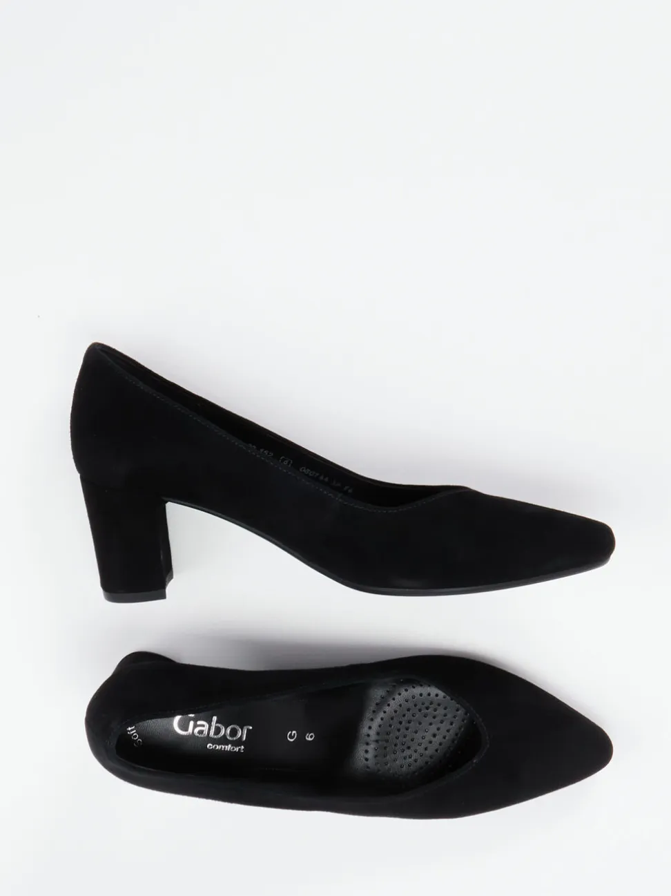 Gabor Comfort – Blockabsatz-Pumps aus Veloursleder schwarz