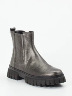 Gabor Comfort – Chelsea Boots aus Metallicleder anthrazit