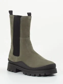 Gabor Comfort – Chelsea Boots aus Nubukleder olivgrün