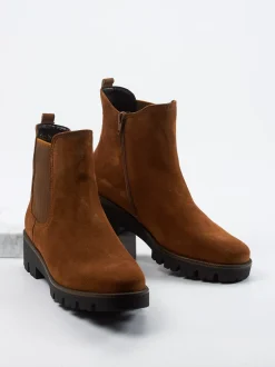 Gabor Comfort – Chelsea Boots aus Veloursleder braun