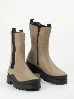 Gabor Comfort – Chelsea Boots aus Kalbleder in Taupe