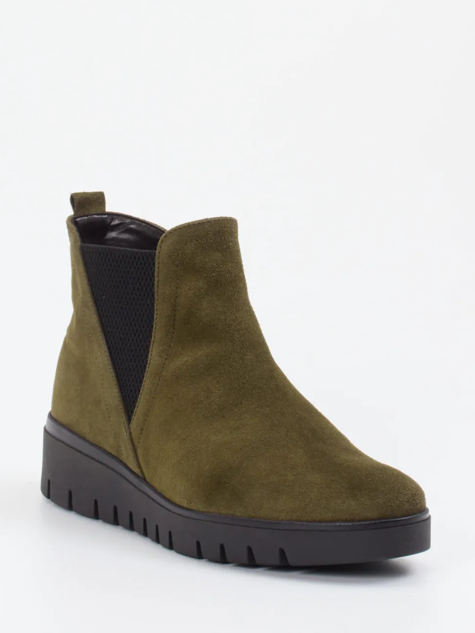 Gabor Comfort – Chelsea Boots aus Veloursleder olivgrün