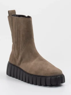Gabor Comfort – Chelsea Boots aus Veloursleder Taupe