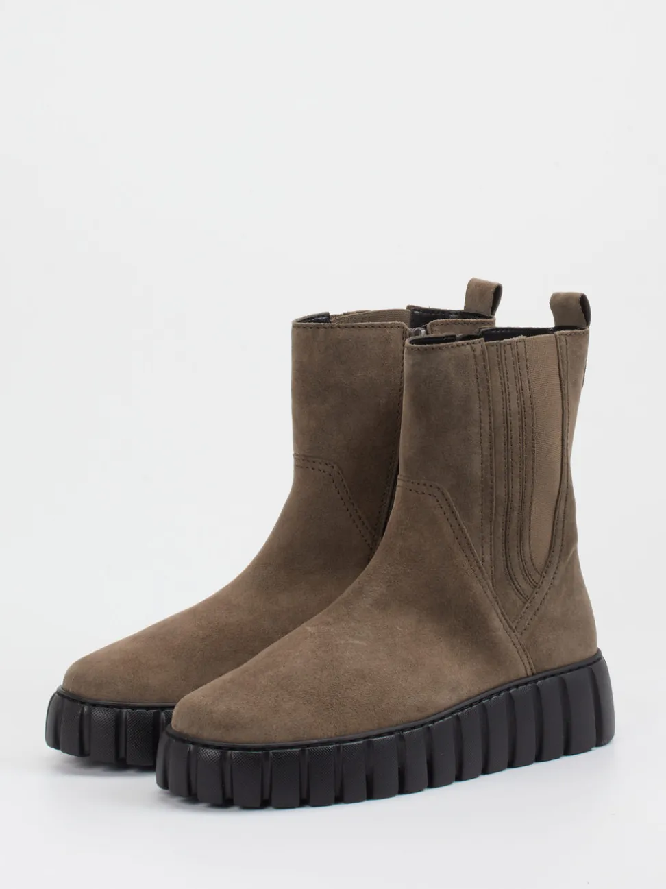 Gabor Comfort – Chelsea Boots aus Veloursleder Taupe