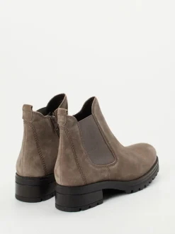 Gabor Comfort – Chelsea-Stiefelette aus Veloursleder Taupe
