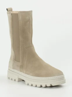 Gabor Comfort – Chelsea-Stiefelette aus Veloursleder beige