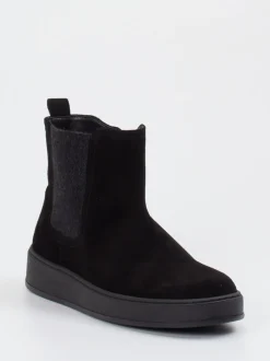 Gabor Comfort – Chelsea-Stiefelette aus Veloursleder Schwarz