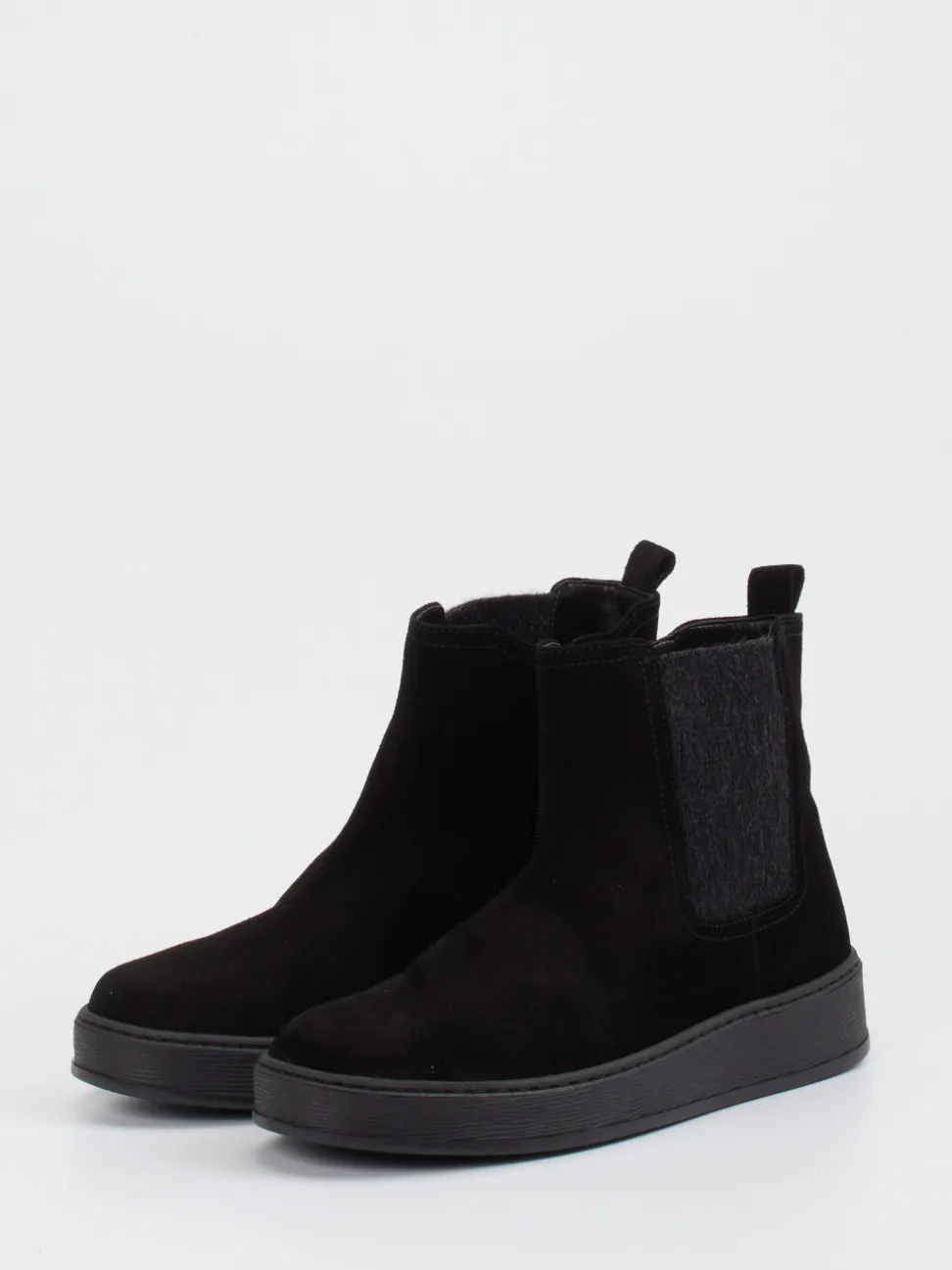 Gabor Comfort – Chelsea-Stiefelette aus Veloursleder Schwarz