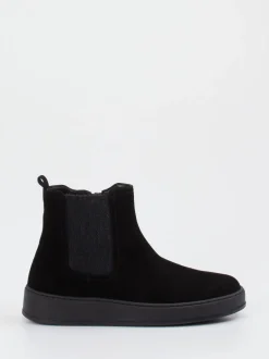 Gabor Comfort – Chelsea-Stiefelette aus Veloursleder Schwarz