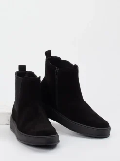 Gabor Comfort – Chelsea-Stiefelette aus Veloursleder Schwarz