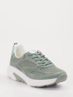 Gabor Comfort – Chunky Sneaker aus Velour/Textil grün