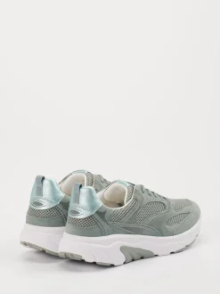 Gabor Comfort – Chunky Sneaker aus Velour/Textil grün