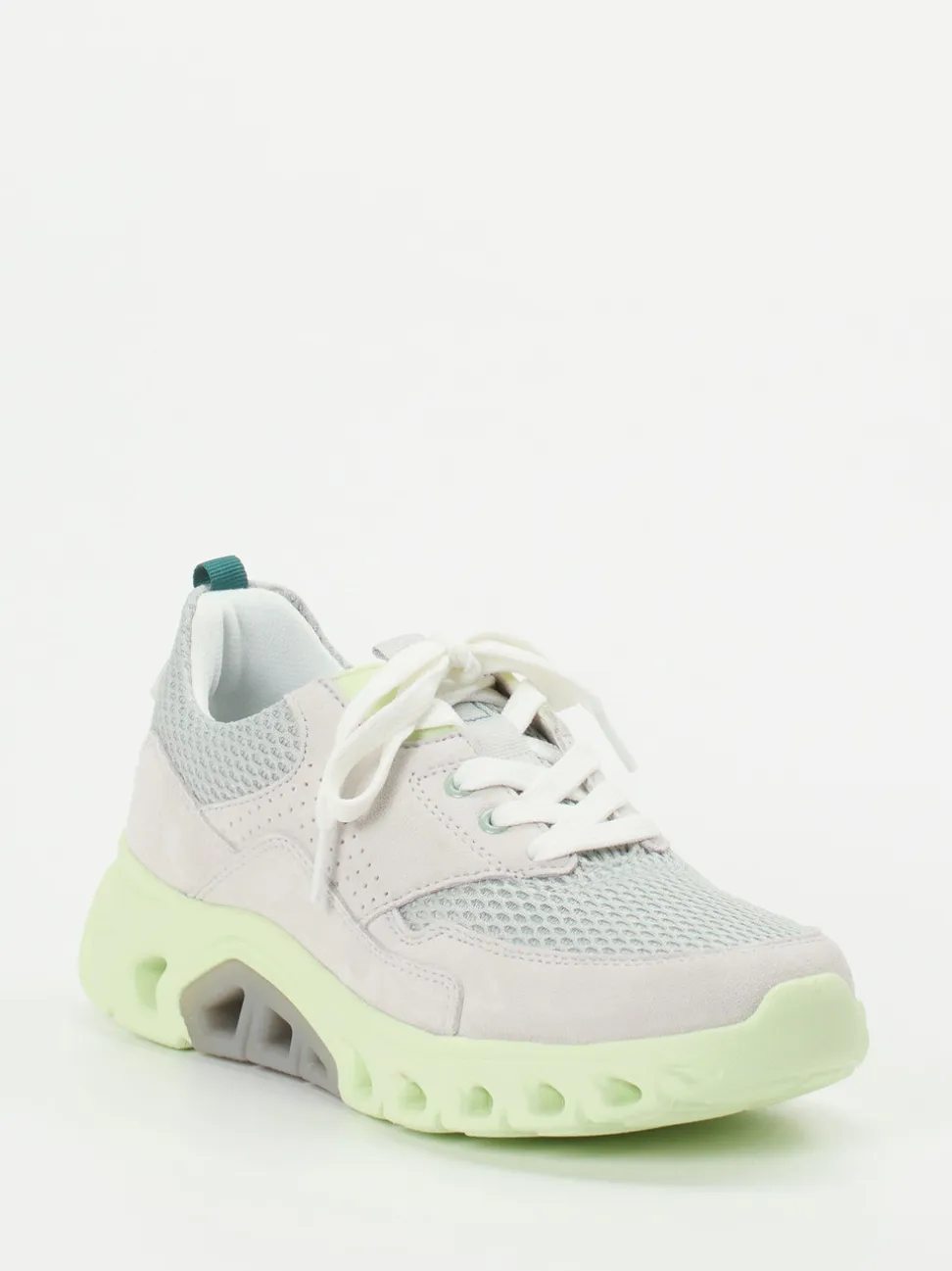 Gabor Comfort – Chunky Sneaker aus Velour/Textil hellgrau