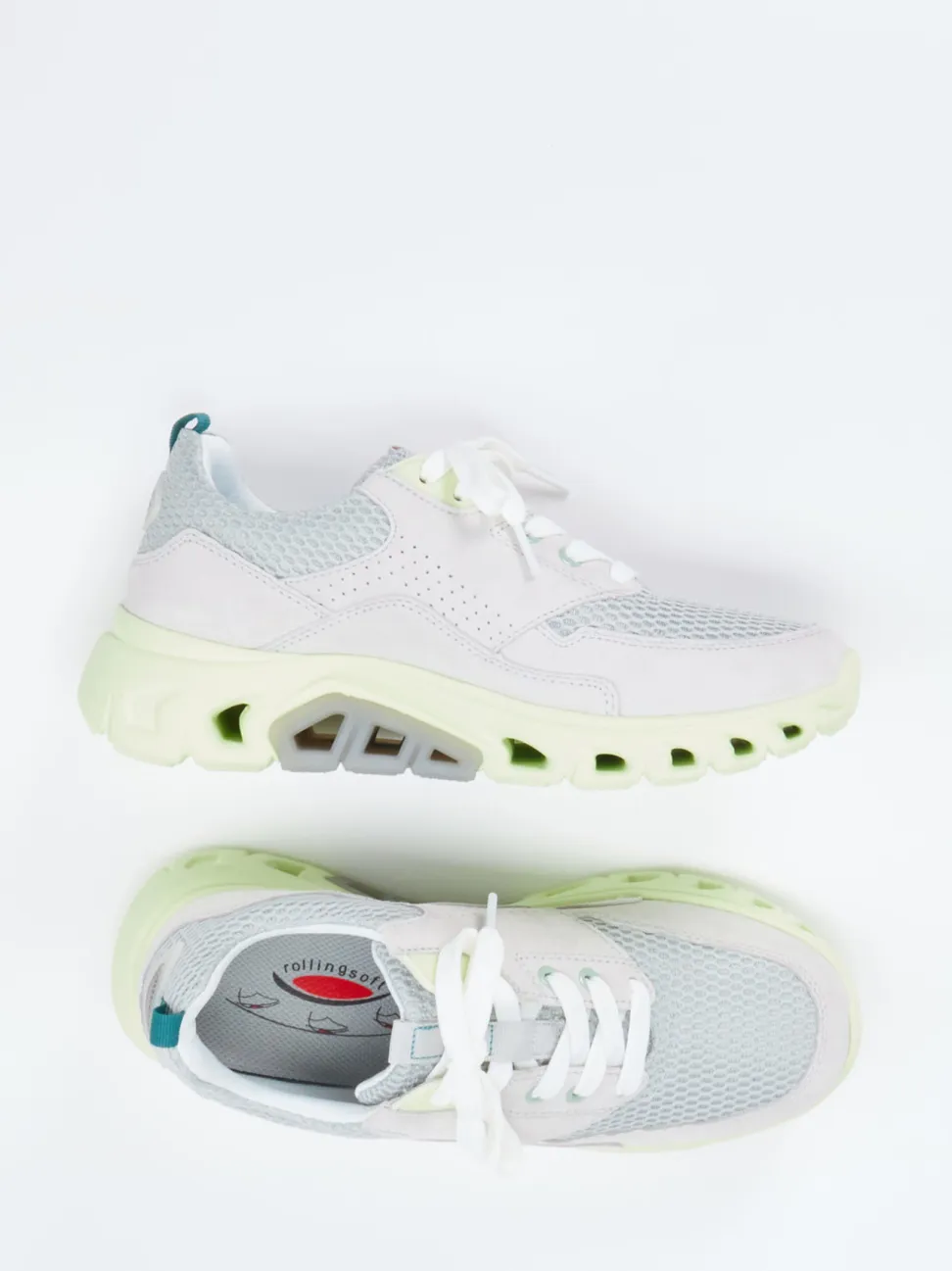 Gabor Comfort – Chunky Sneaker aus Velour/Textil hellgrau