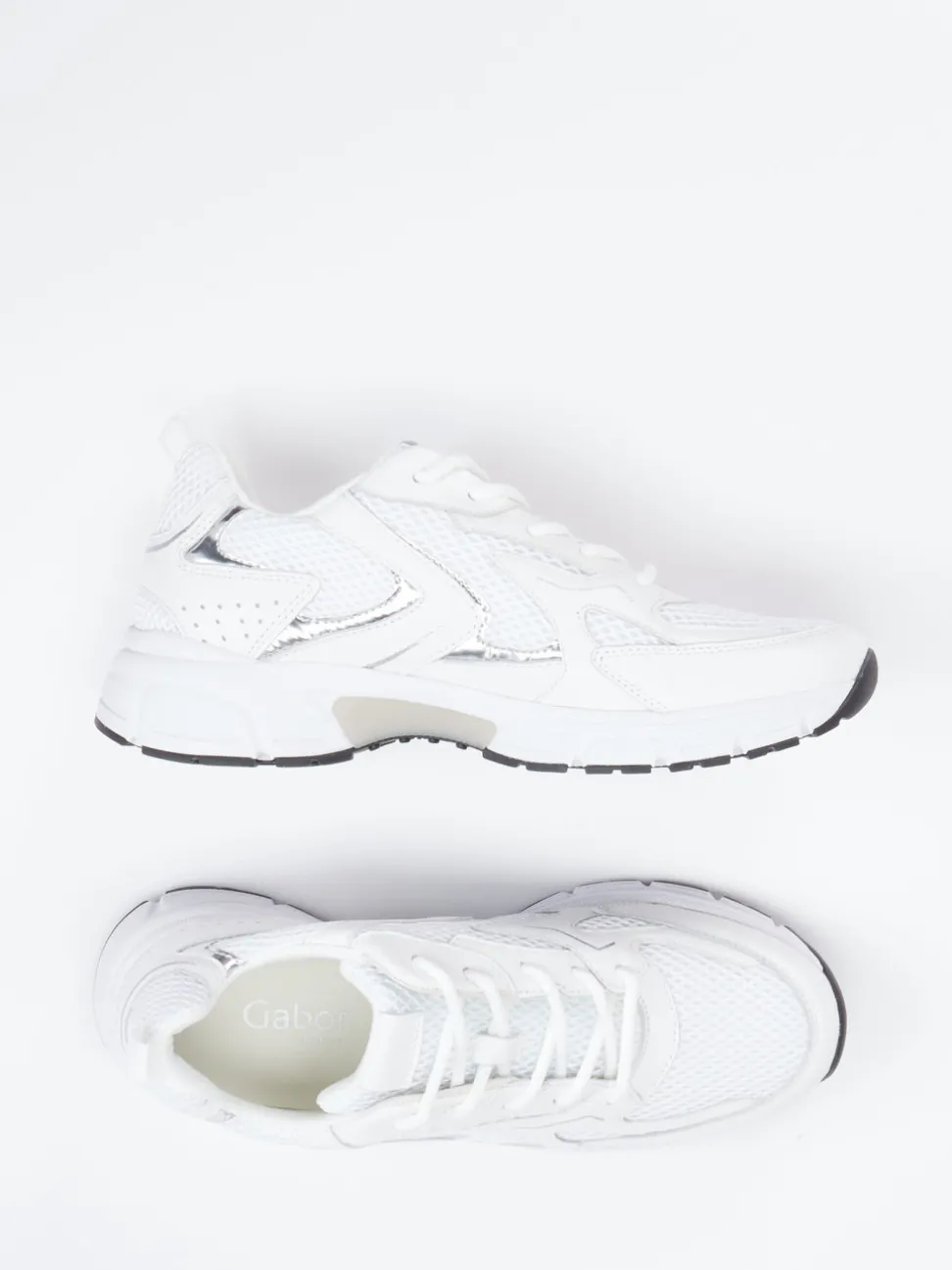 Gabor Comfort – Chunky Sneaker aus Velour und Textil Weiß