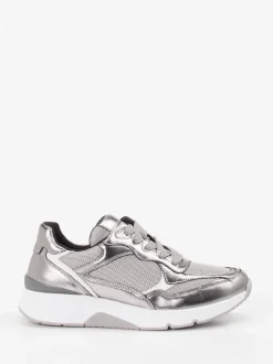 Gabor Comfort – Chunky-Sneaker aus Metallicleder silber