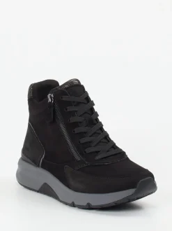 Gabor Comfort – High-Top Sneaker aus Veloursleder Schwarz