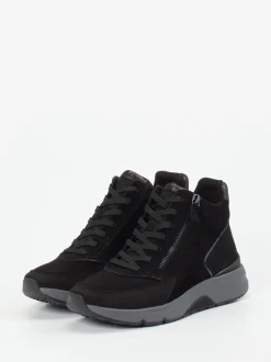 Gabor Comfort – High-Top Sneaker aus Veloursleder Schwarz