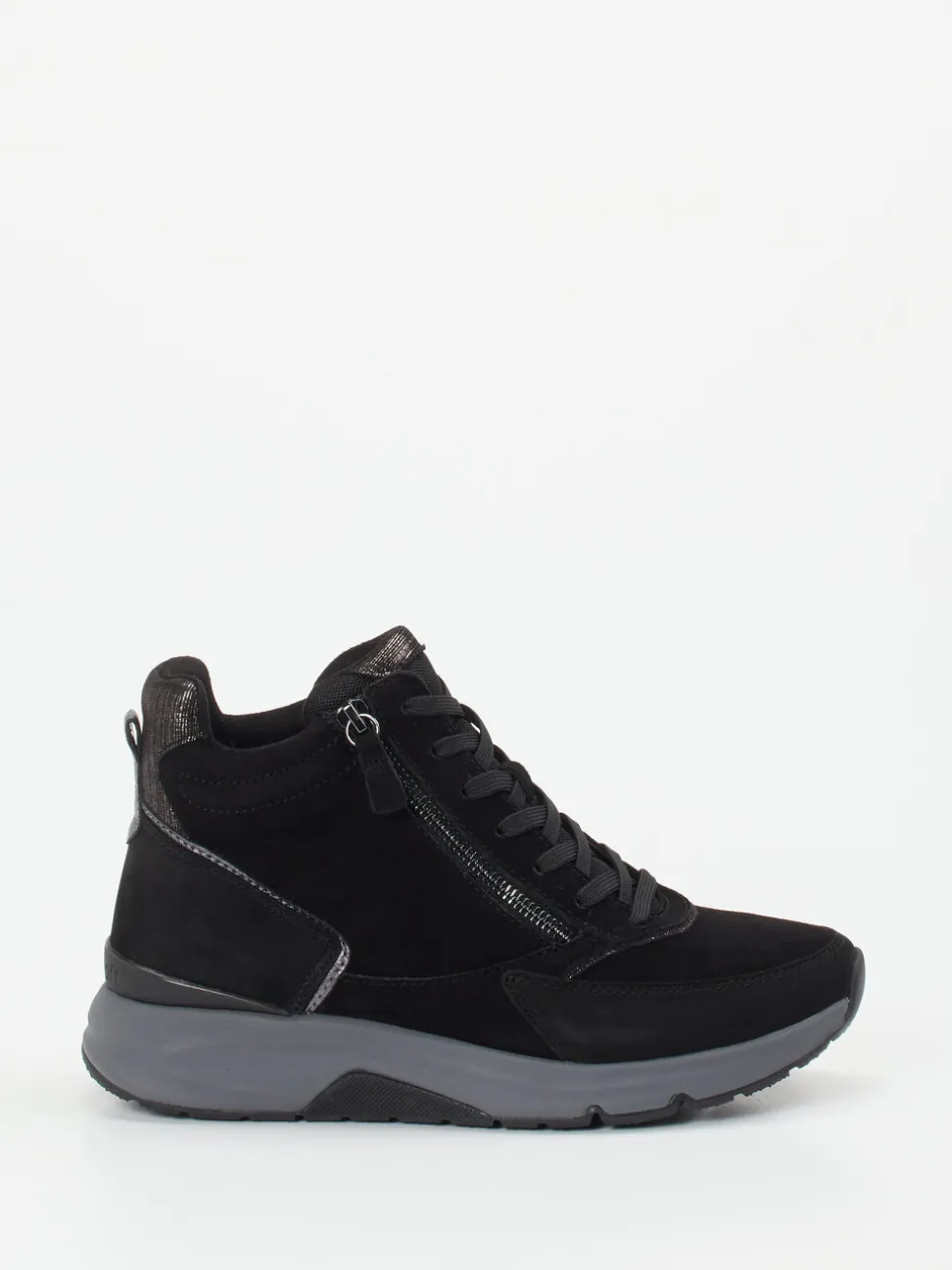 Gabor Comfort – High-Top Sneaker aus Veloursleder Schwarz