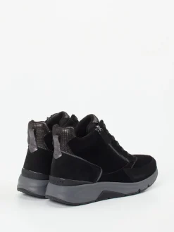 Gabor Comfort – High-Top Sneaker aus Veloursleder Schwarz