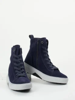 Gabor Comfort – High-Top Sneaker aus Veloursleder Dunkelblau