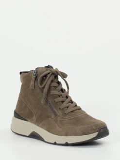 Gabor Comfort – High-Top-Sneaker aus Veloursleder Taupe