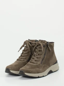 Gabor Comfort – High-Top-Sneaker aus Veloursleder Taupe