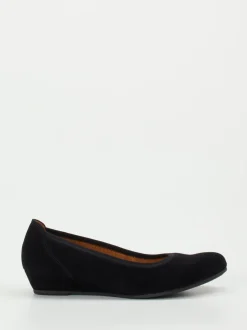 Gabor Comfort – Keilballerinas aus Veloursleder schwarz