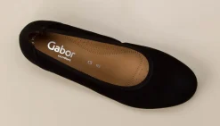 Gabor Comfort – Keilballerinas aus Veloursleder schwarz
