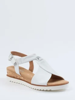 Gabor Comfort – Keilsandalette aus Kalbleder weiß