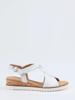 Gabor Comfort – Keilsandalette aus Kalbleder weiß