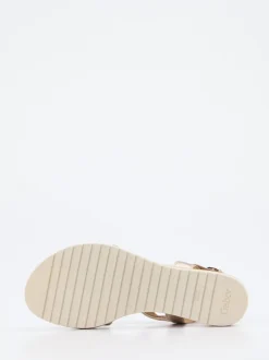 Gabor Comfort – Keilsandalette aus Metallicleder beige