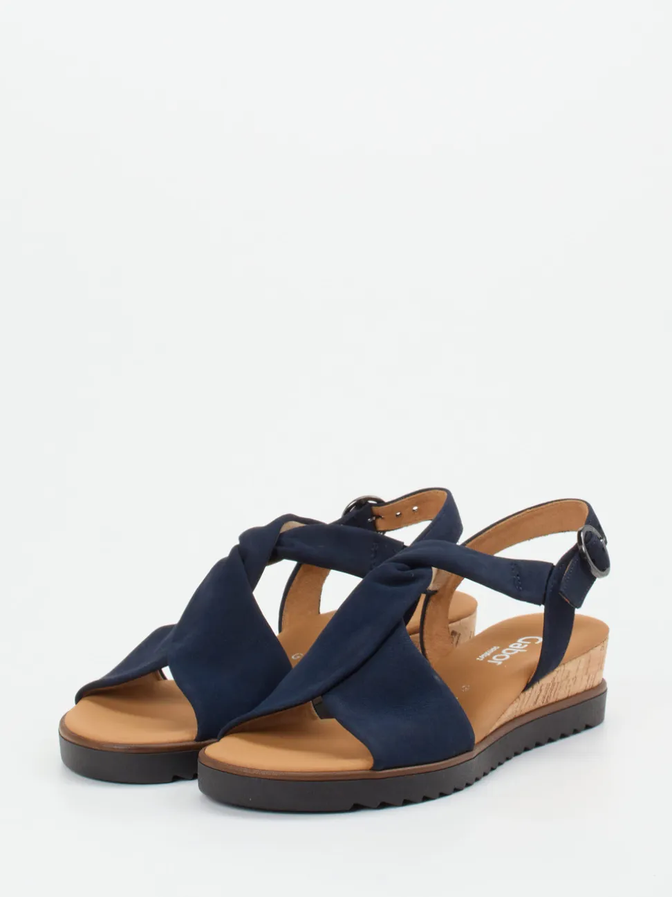 Gabor Comfort – Keilsandalette aus Nubukleder Dunkelblau